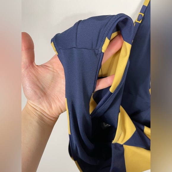 Aerie Deep V Swimsuit Yellow and Navy Size M - Picture 7 of 10